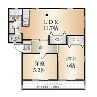 アルディアヌーボA【2階】の間取り