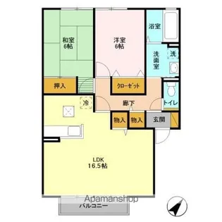 ローズガーデン・レジス ABCD【1階】の間取り