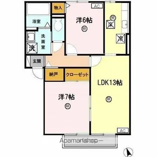 パティオドリーム B棟【1階】の間取り