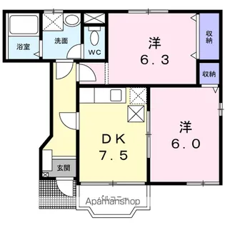 ミルクベッチ B【1階】の間取り
