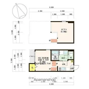 レグルス千種【203号室号室】の間取り