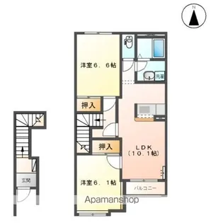 クレシア【2階】の間取り
