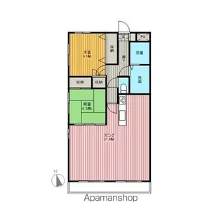 フローリッシュ広呂原【4階】の間取り