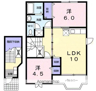 ミレニアムKANⅡ B棟【2階】の間取り