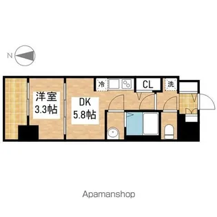 プレサンス ジェネ 新栄町駅前 葵【13階】の間取り