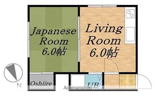 コーポ南郷【208号室】の間取り