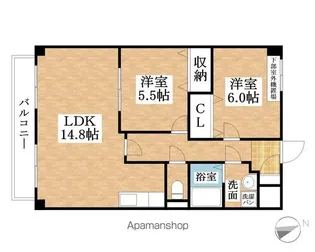 フローリア江南【4階】の間取り