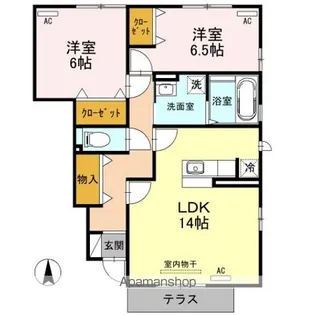 GARDEN HOUSE SHIMOAKAE D棟【105号室】の間取り