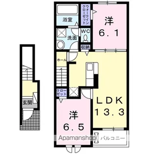 プラーンドルⅩⅢ【2階】の間取り
