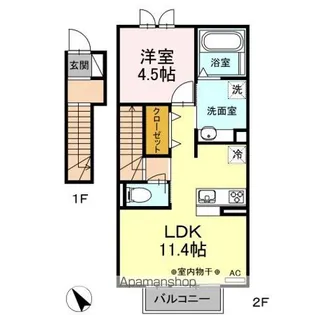 グランフィールド アスカ【2階】の間取り
