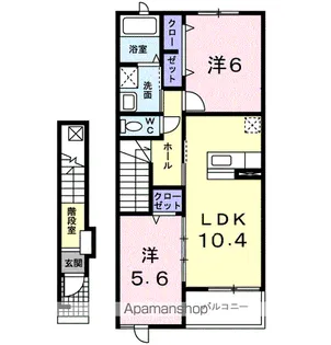 サニーフラットC【2階】の間取り