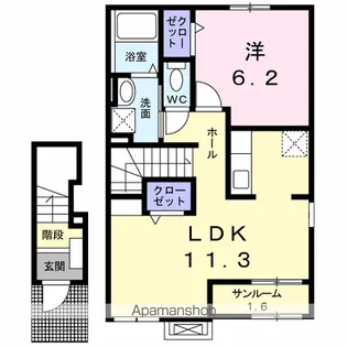 ミルキーパーク城所Ⅰ【2階】の間取り