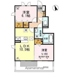 ルレ・エ・シャトー【1階】の間取り