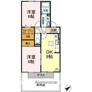 クレセント・モア【1階】の間取り