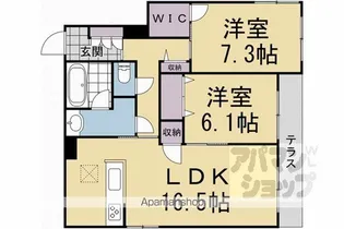 ラフィーネ松ケ崎【101号室】の間取り