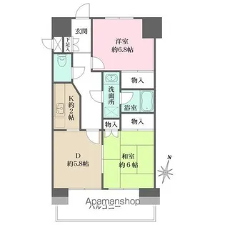 パールモア新井堂【502号室】の間取り