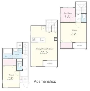 MI PATIO B棟【1階】の間取り