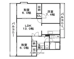 ハーモニー香椎【4階】の間取り