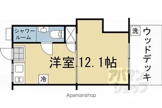 太陽マンション【1D号室】の間取り