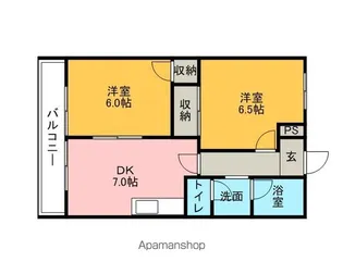 バーディーハイツ【1階】の間取り