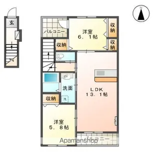 プランドールMERAⅡ【2階】の間取り