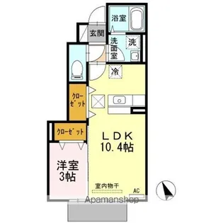 モラン角木 A【103号室】の間取り