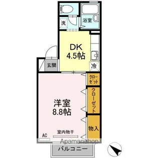 フロラシオン川内 Ⅱ棟【II103号室】の間取り