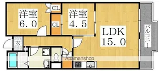 リバージュ住吉【2階】の間取り
