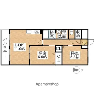 エミネンスオタイ【2階】の間取り