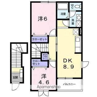 ウィルモアⅡA【2階】の間取り