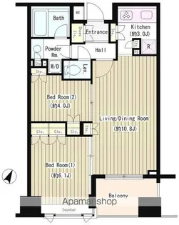東京都中央区日本橋堀留町2丁目【マンション】の間取り