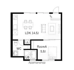 ロカド香久山A棟【101号室】の間取り
