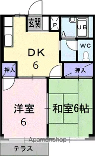 サンヒルズ岡【1階】の間取り