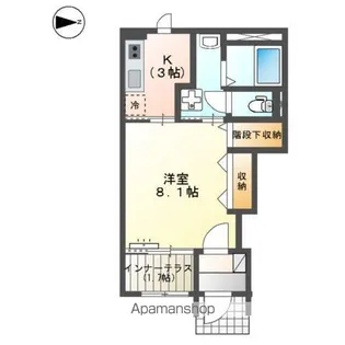パルティール朝日ヶ丘【1階】の間取り