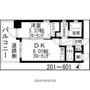 ヴィーブル天神南【5階】の間取り
