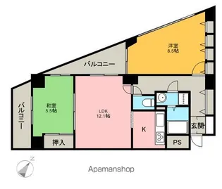 グリーンパーク小松島【9階】の間取り