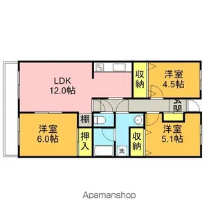 グリーンヒル上尾【402号室】の間取り