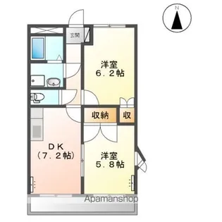 ラフィネ上恵土【2階】の間取り