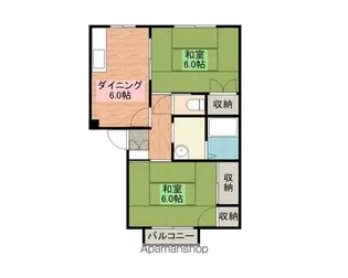 フレグランス・アゾノ【B201号室】の間取り