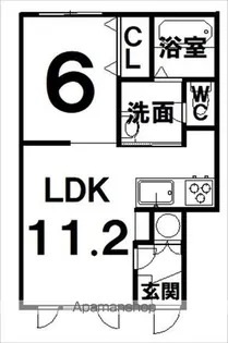 ラ・ジョリ【201号室】の間取り