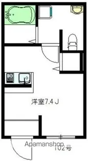 BRIGHT STAGE 北千住【102号室】の間取り