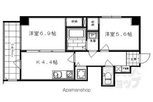 「メゾン・ド・フルール御幸町」【4階】の間取り