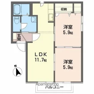 レオーネ【A202号室】の間取り
