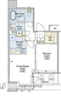 レジディアタワー上池袋(タワー棟)【19階】の間取り