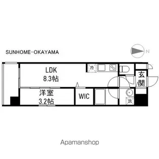 レジデンスカープ南中央町【4階】の間取り