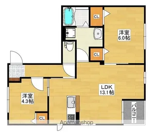 クーネル【2階】の間取り