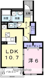 プラシード・S【103号室】の間取り