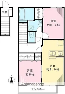 くぬぎハイツ【205号室号室】の間取り