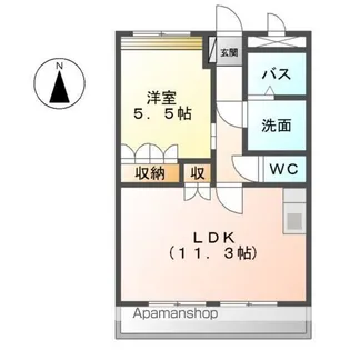 クイーンパレス【1階】の間取り