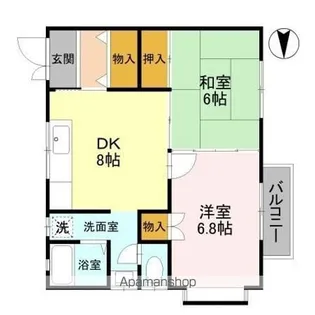 クリスタル女池 A【2階】の間取り